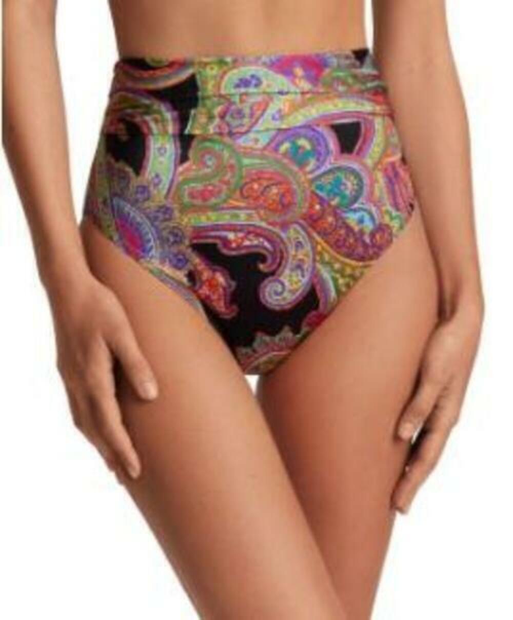 Ralph Lauren Women's Multiclr Paisley High-Waist Bikini Bottoms 6 NWT